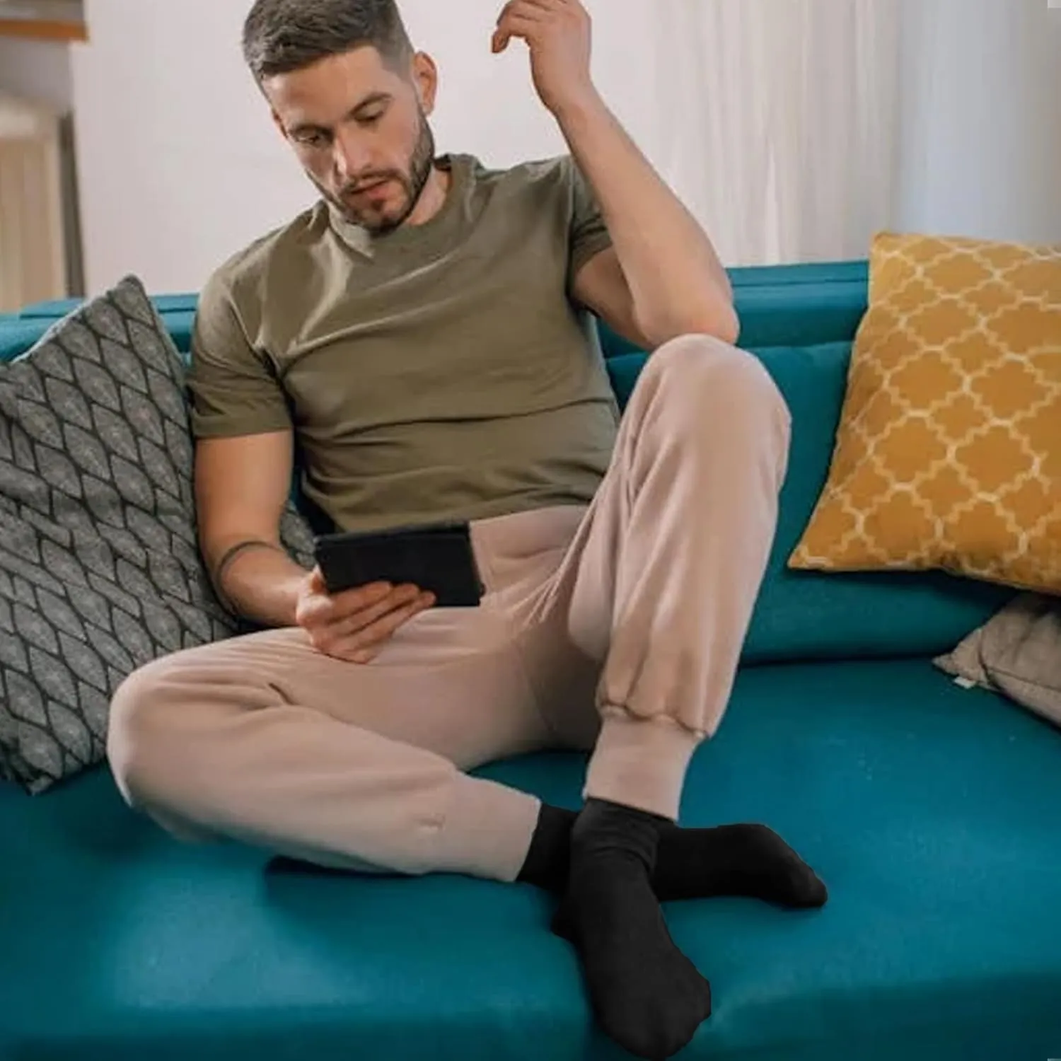 BAMBOO COOL Men's Crew Socks Bamboo Viscose Breathable Dress Socks For Men, Casual Lightweight Comfort 7 Pack