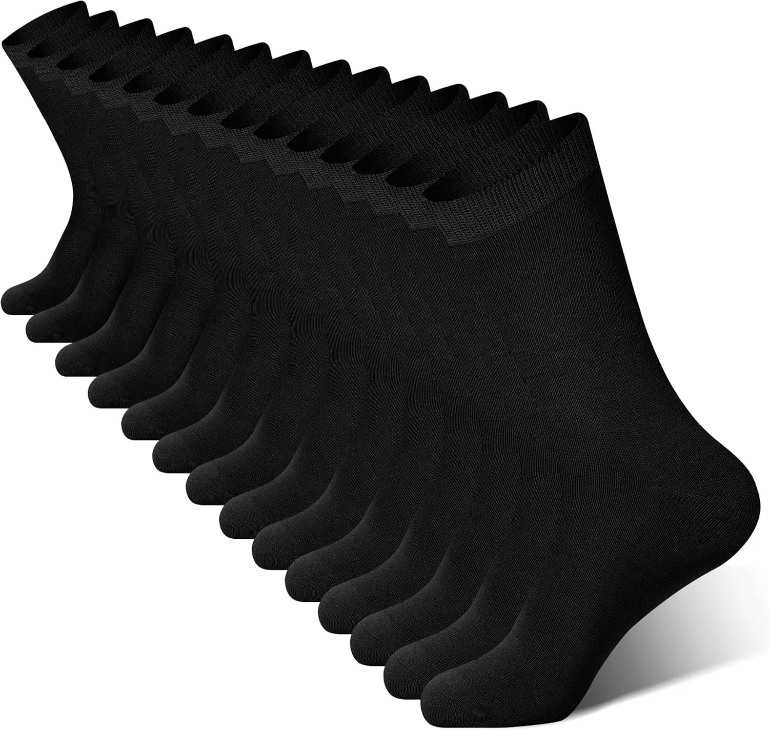BAMBOO COOL Men's Crew Socks Bamboo Viscose Breathable Dress Socks For Men, Casual Lightweight Comfort 7 Pack