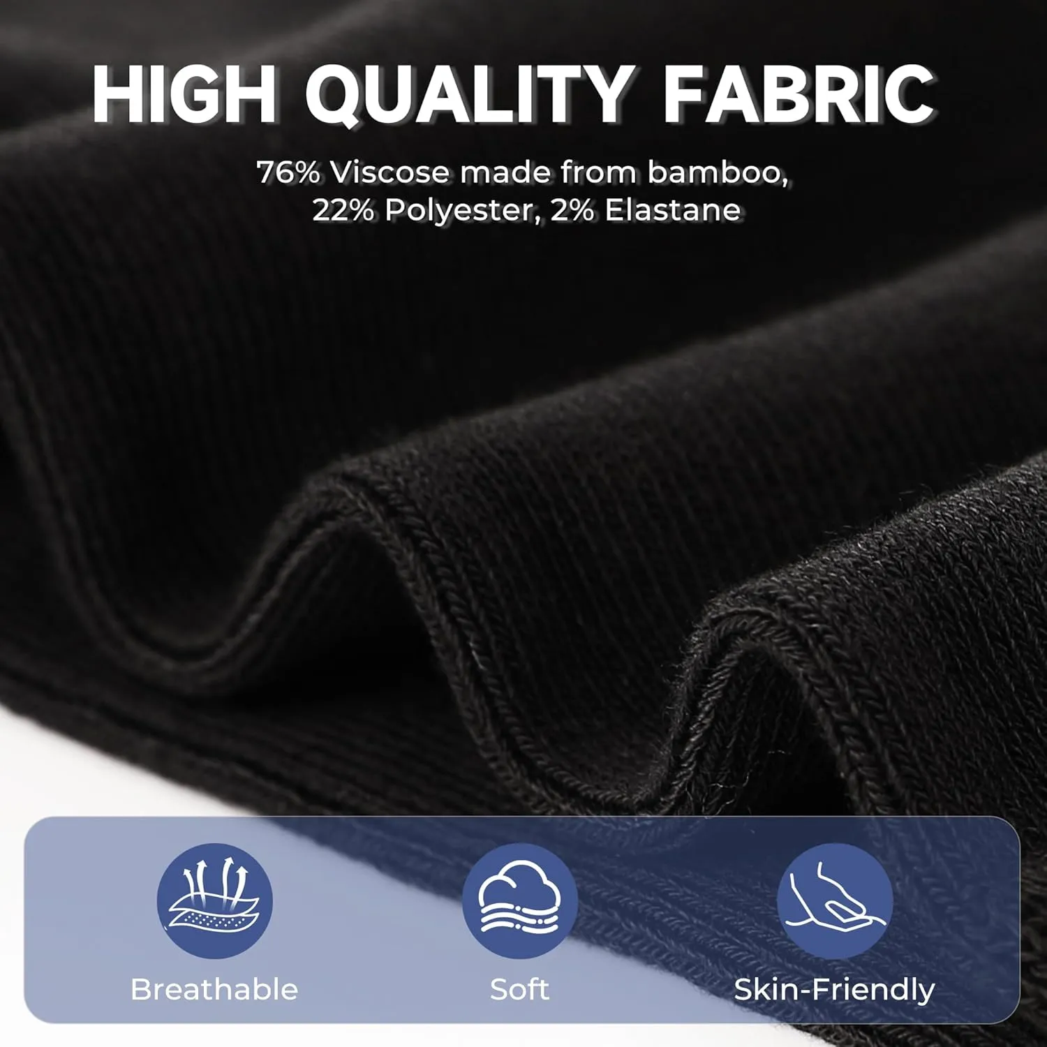 BAMBOO COOL Men's Crew Socks Bamboo Viscose Breathable Dress Socks For Men, Casual Lightweight Comfort 7 Pack