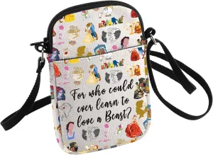 B&B Fans Crossbody Bag Learn To Love A Beast Small Sling Bag Bookworm Gift