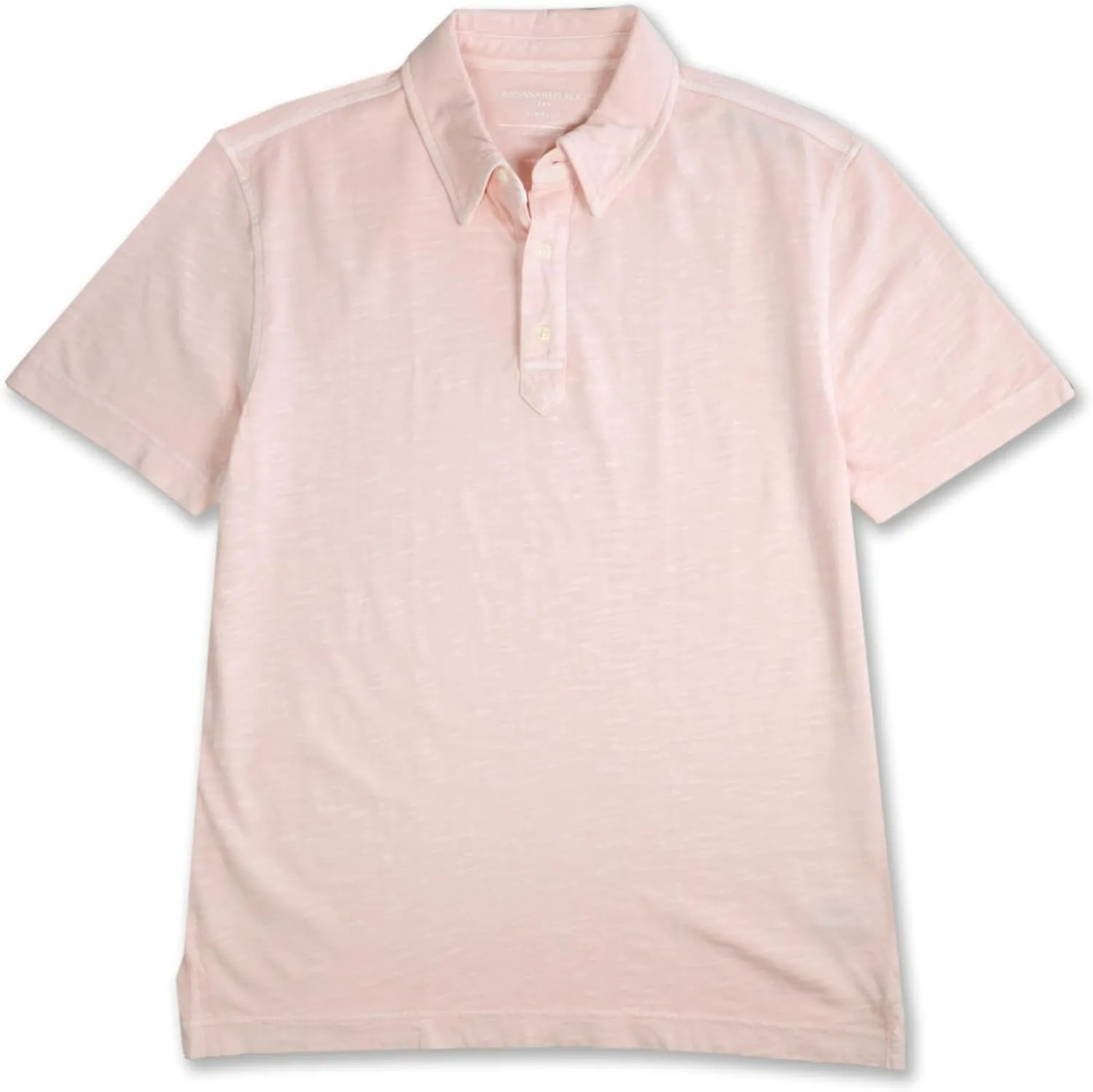 Banana Republic Mens Standard Fit Slub Knit Cotton Vintage Three Button Polo Shirt,, Heather