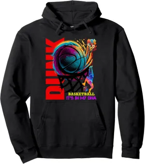 Basketball Splash Dunk Style It's in My DNA Illustration Pullover Hoodie