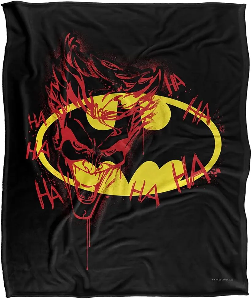 Batman Joker Graffiti Officially Licensed Silky Touch Super Soft Throw Blanket 50" x 60"