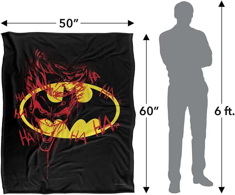 Batman Joker Graffiti Officially Licensed Silky Touch Super Soft Throw Blanket 50" x 60"