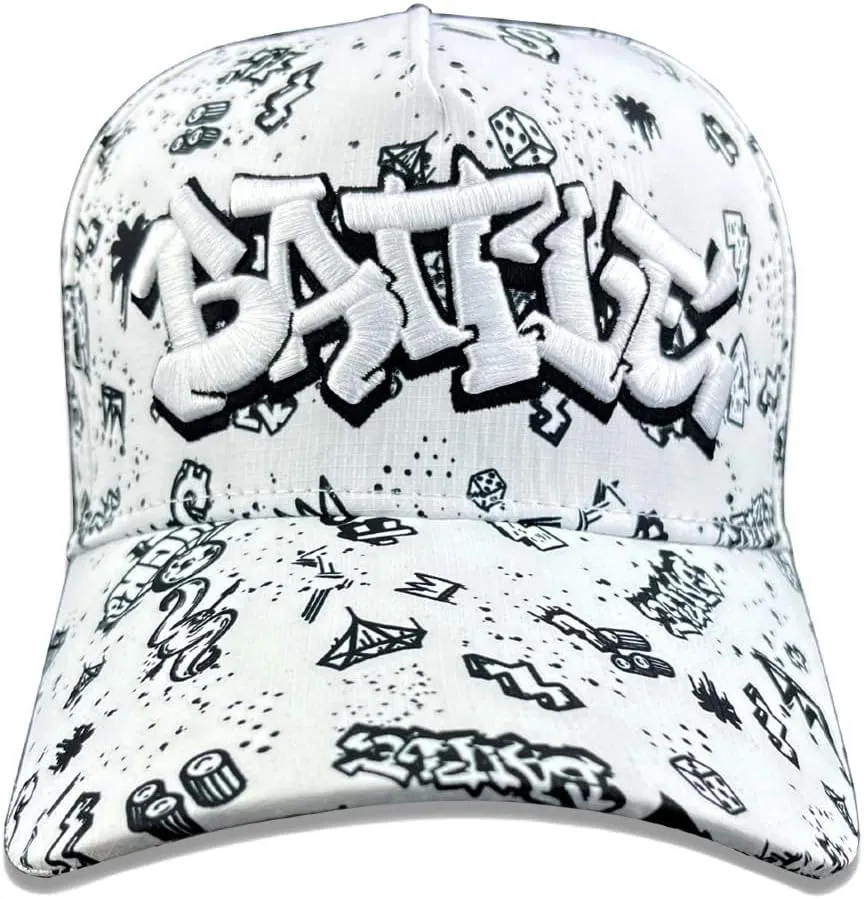 Battle Graffiti Trucker Hat, Moisture-Wicking, Breathable, 3D Embroidered Logo, 3 Colors