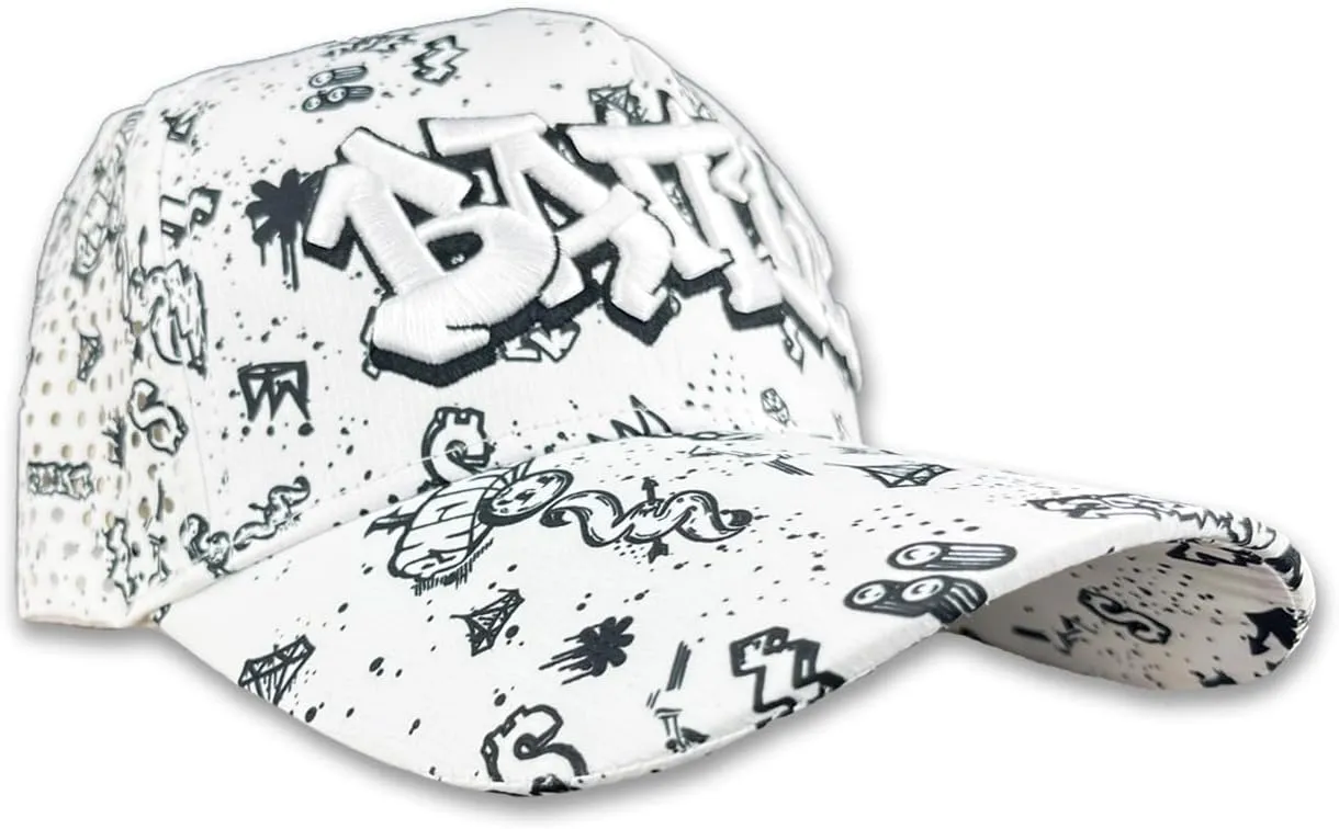 Battle Graffiti Trucker Hat, Moisture-Wicking, Breathable, 3D Embroidered Logo, 3 Colors