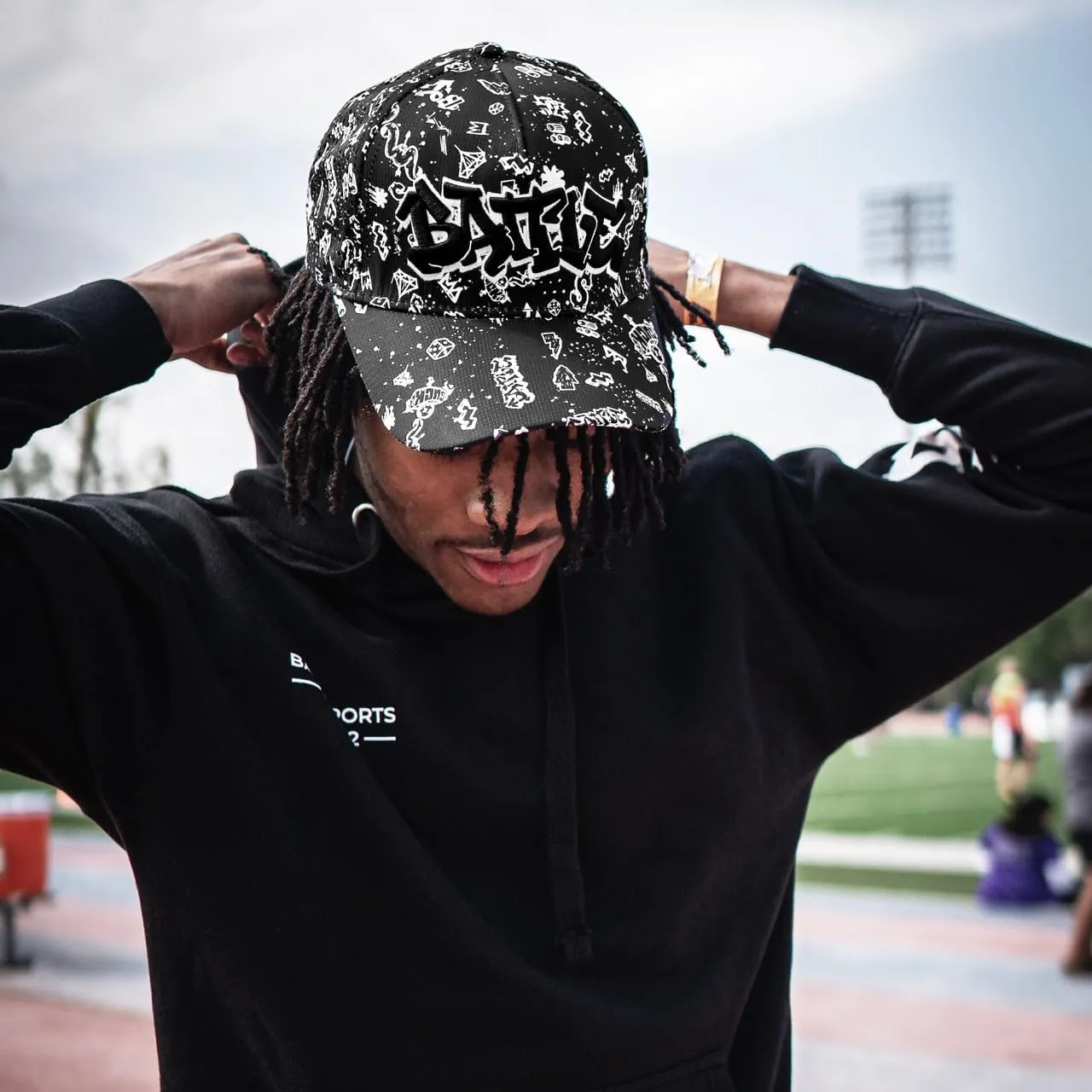 Battle Graffiti Trucker Hat, Moisture-Wicking, Breathable, 3D Embroidered Logo, 3 Colors