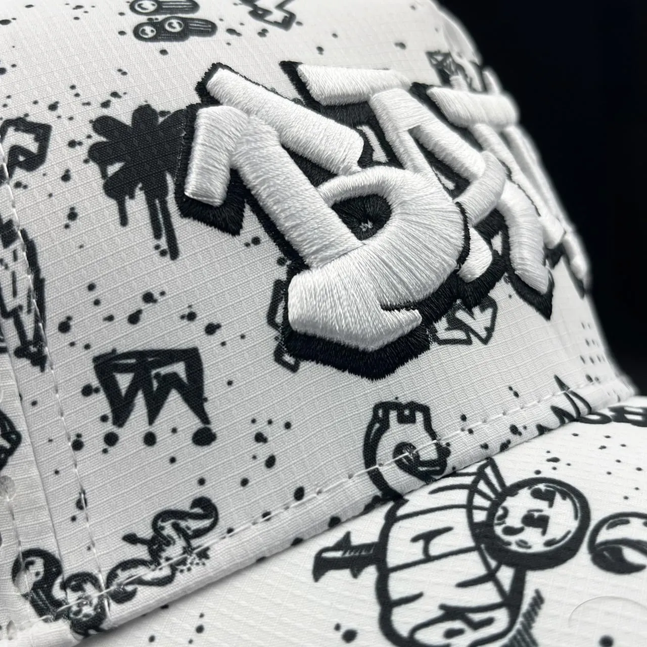 Battle Graffiti Trucker Hat, Moisture-Wicking, Breathable, 3D Embroidered Logo, 3 Colors