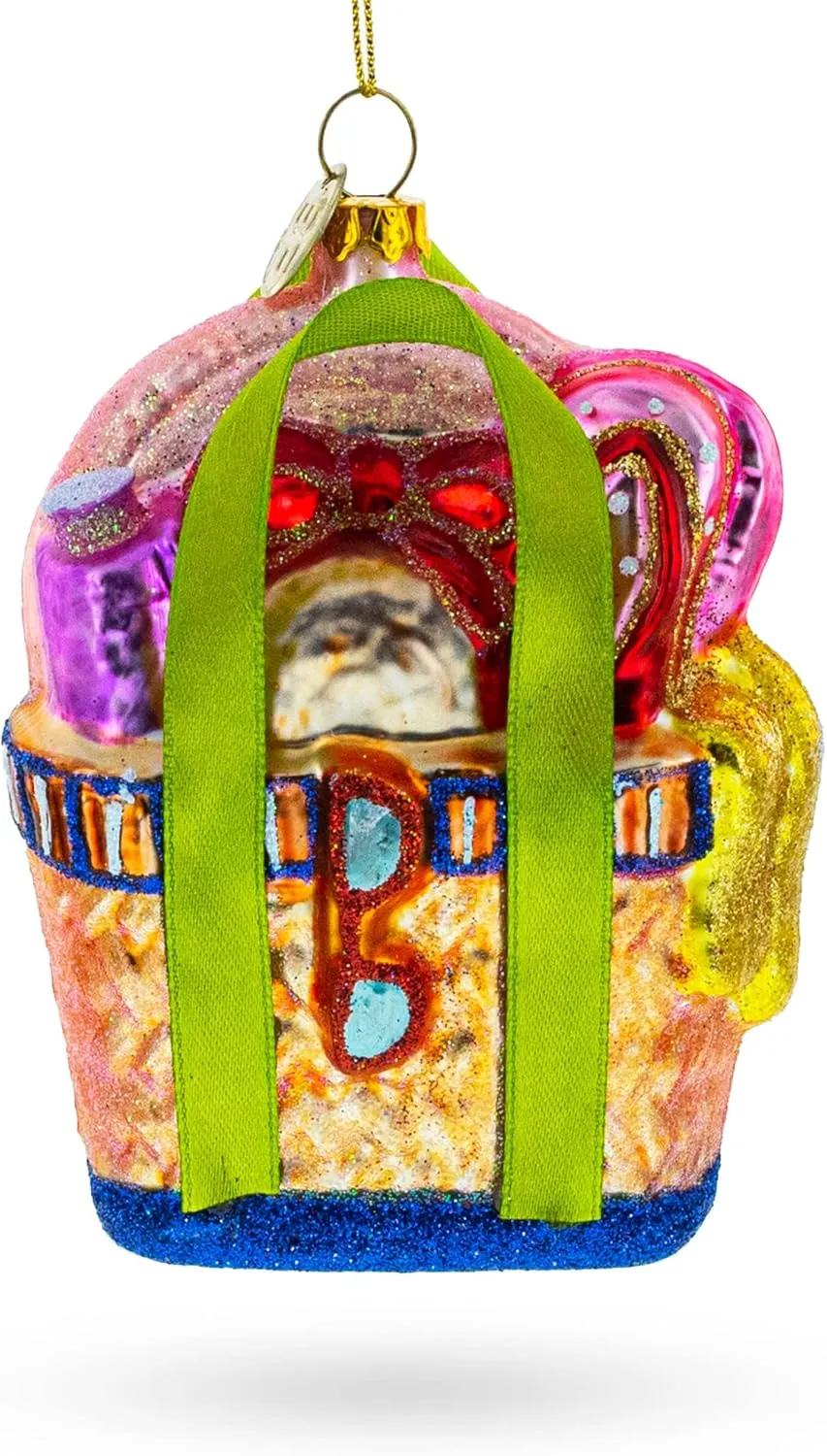Beach Season Bag Blown Glass Christmas Ornament