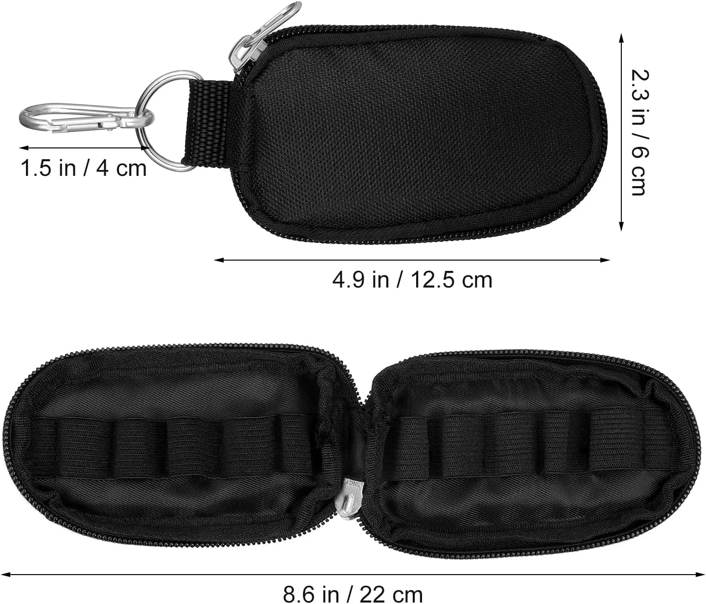 Beautifu Essential Oil Key Chain Holder - Small Bag, Mini Case, Container for Travel Makeup