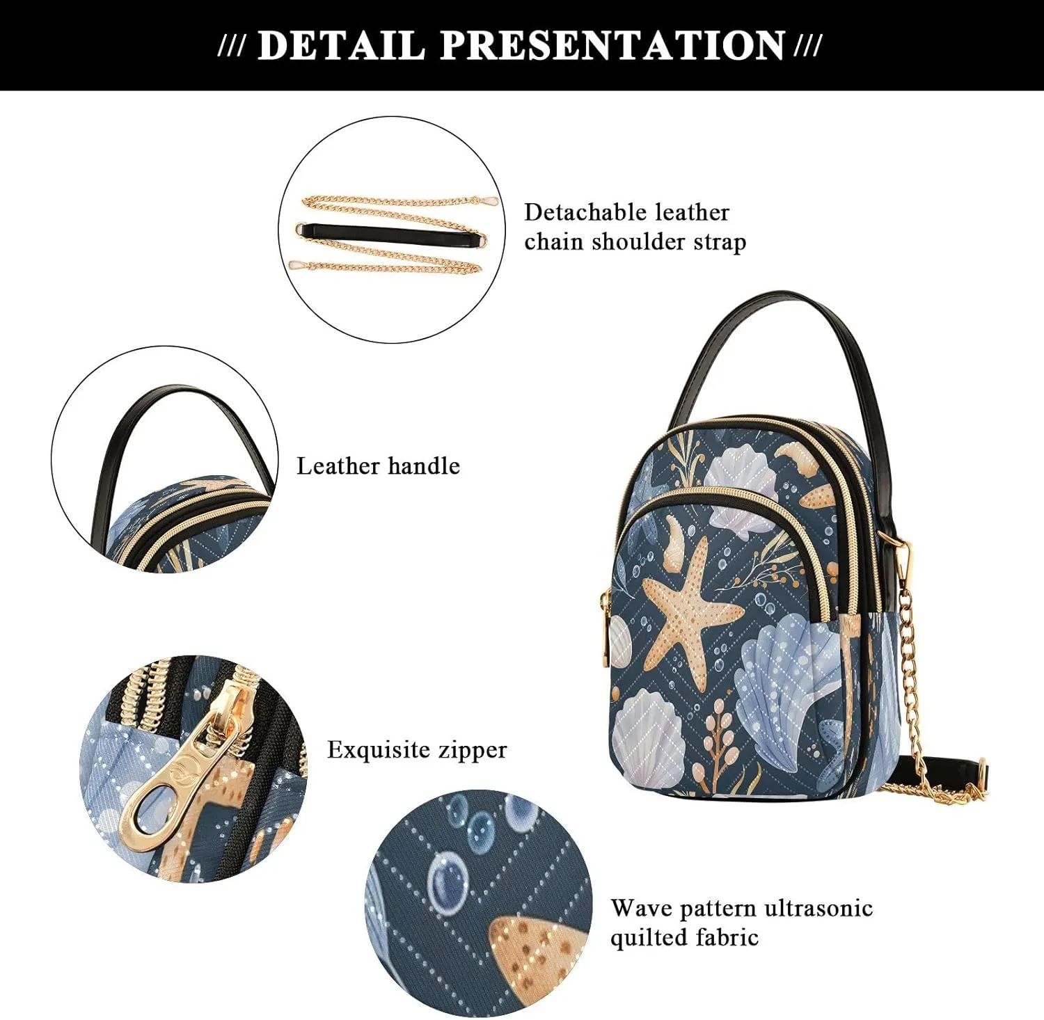 Beautiful Flamingos Shoulder Bags for Women Retro Classic Handbag Purse Small Purses with Chain