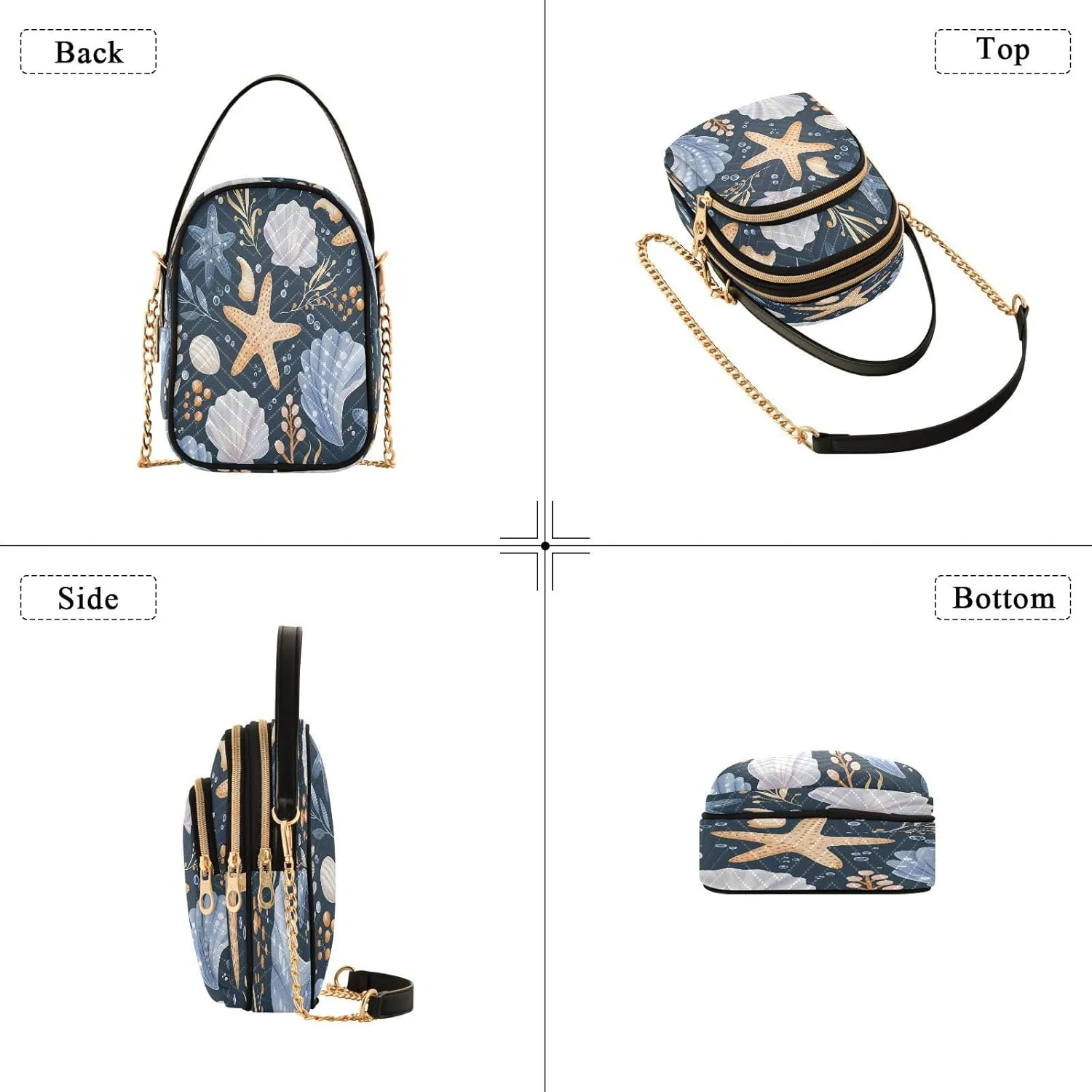 Beautiful Flamingos Shoulder Bags for Women Retro Classic Handbag Purse Small Purses with Chain
