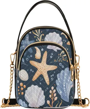 Beautiful Flamingos Shoulder Bags for Women Retro Classic Handbag Purse Small Purses with Chain