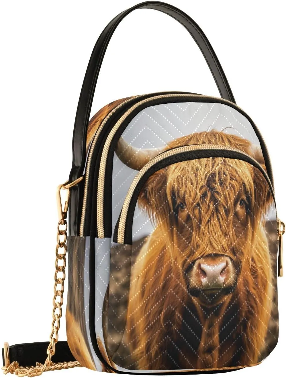 Beautiful Flamingos Shoulder Bags for Women Retro Classic Handbag Purse Small Purses with Chain