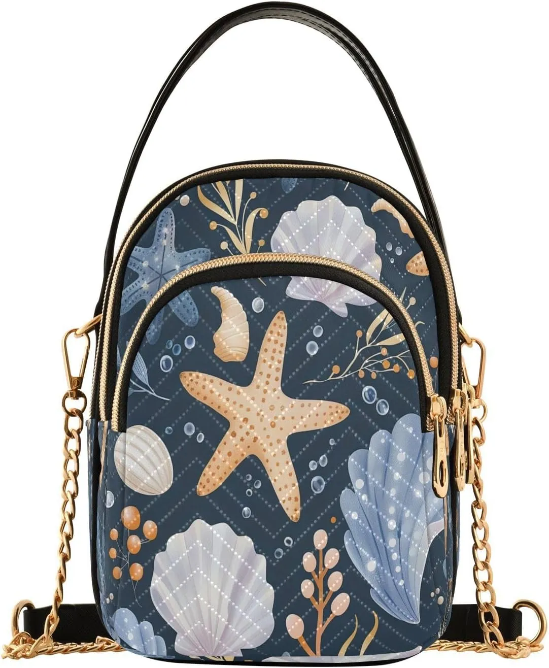 Beautiful Flamingos Shoulder Bags for Women Retro Classic Handbag Purse Small Purses with Chain