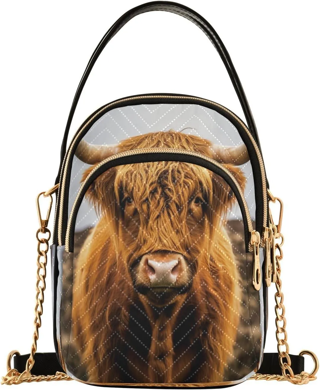 Beautiful Flamingos Shoulder Bags for Women Retro Classic Handbag Purse Small Purses with Chain