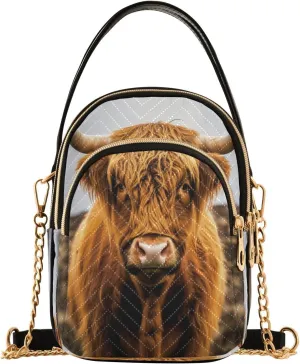 Beautiful Flamingos Shoulder Bags for Women Retro Classic Handbag Purse Small Purses with Chain