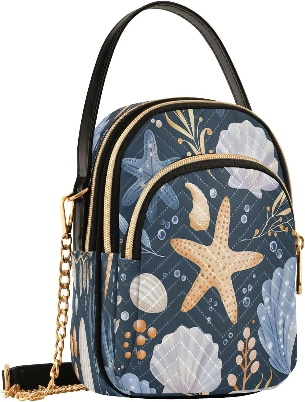 Beautiful Flamingos Shoulder Bags for Women Retro Classic Handbag Purse Small Purses with Chain