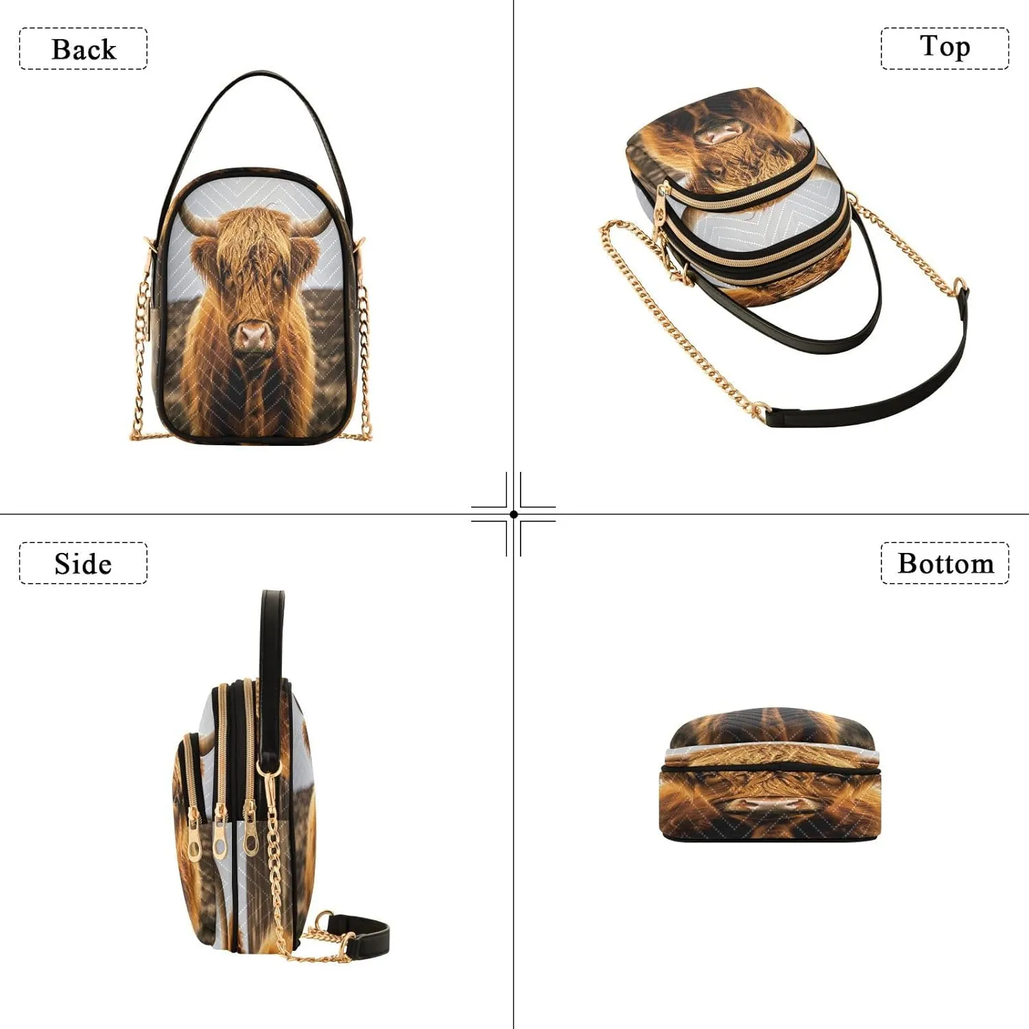 Beautiful Flamingos Shoulder Bags for Women Retro Classic Handbag Purse Small Purses with Chain