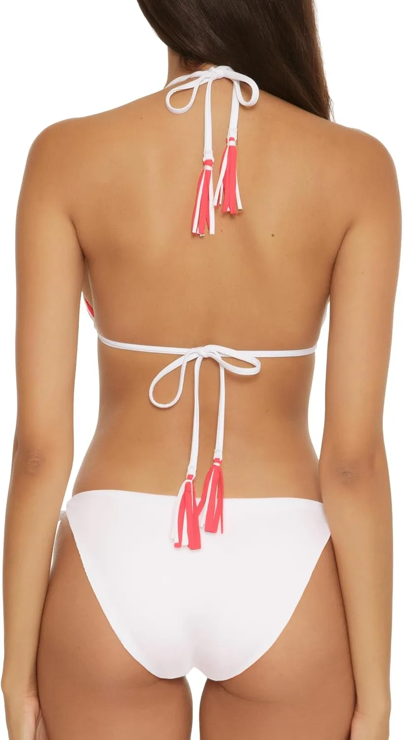 BECCA Women's Modern Edge Reversible Triangle Top and Tie Side Bottom Bikini Set, Adjustable, Two Piece Swimsuits