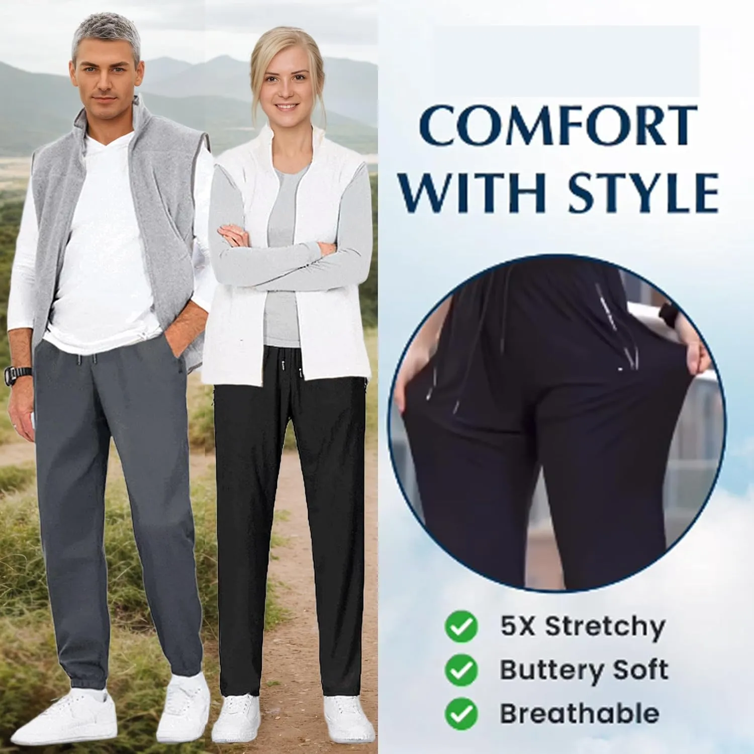 Beeswan Pants for Women Over 50,Senistyle Stretch Active Pants,Ultra Stretch Breathable Casual Quick Drying Comfys Fit Pants