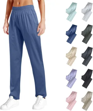 Beeswan Pants for Women Over 50,Stretch Active - Women's Ultra Stretch Quick Drying Breathable Straight Leg Pants