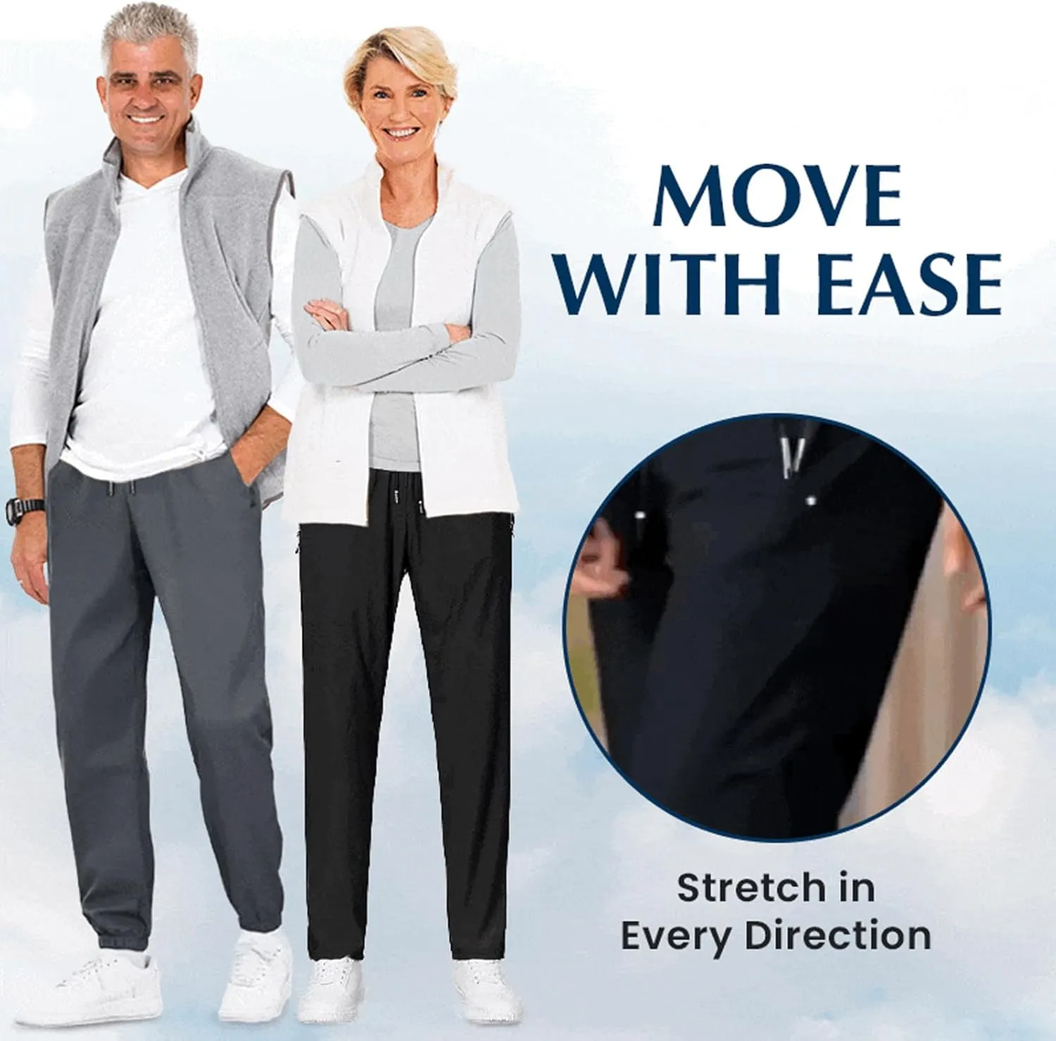 BeeSwan Stretch Active Pants for Women Over 50, Ultra Stretch Breathable Casual Quick Drying Work Glide Comfy fit Pants