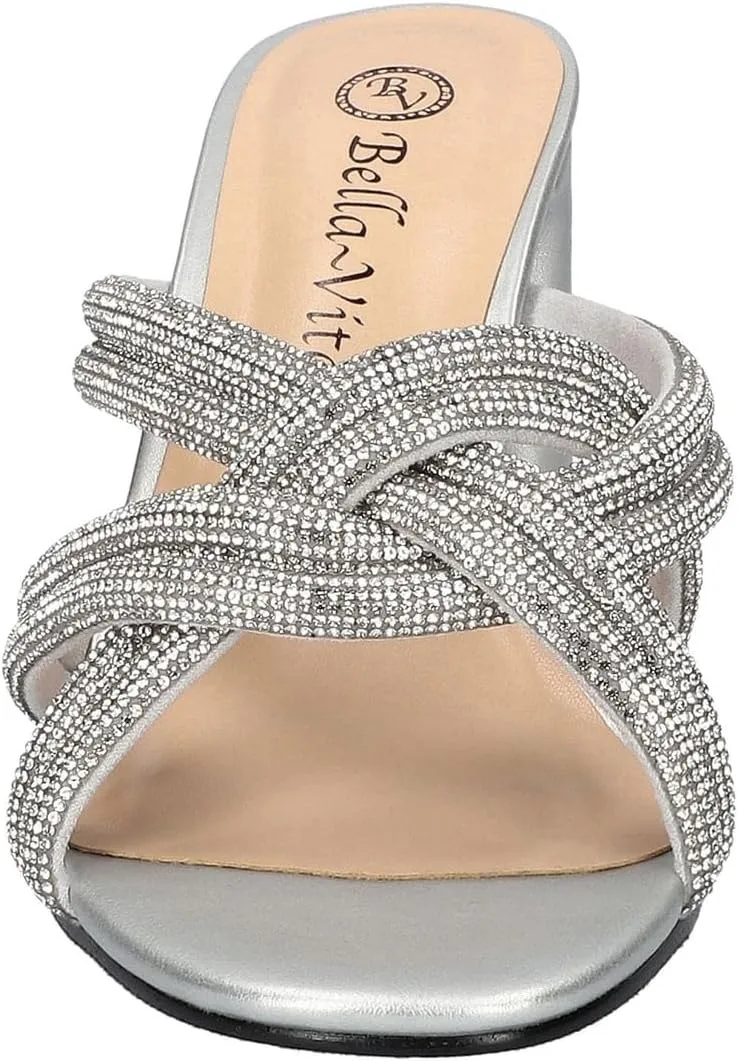 Bella Vita Womens Carmen Faux Suede Embellished Heels