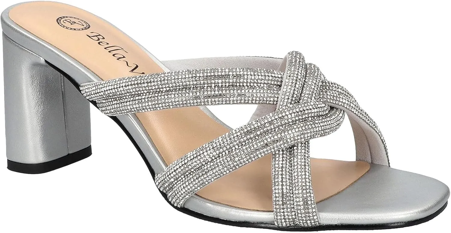 Bella Vita Womens Carmen Faux Suede Embellished Heels