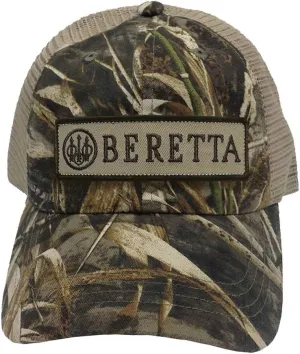 Beretta Men's Patch Trucker Cotton-Twill Mesh-Back Shooting Outdoor Casual Hat Trident Logo Patch