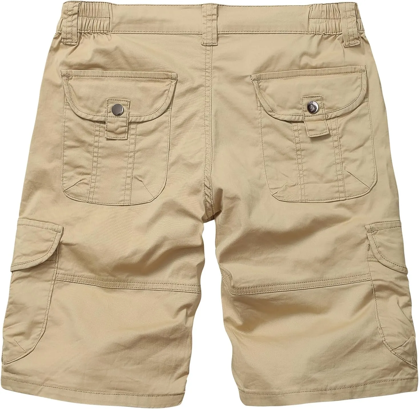 Bermuda Womens Cargo Shorts Lightweight Cotton Casual Hiking Shorts Multi-Pockets Elastic Waist