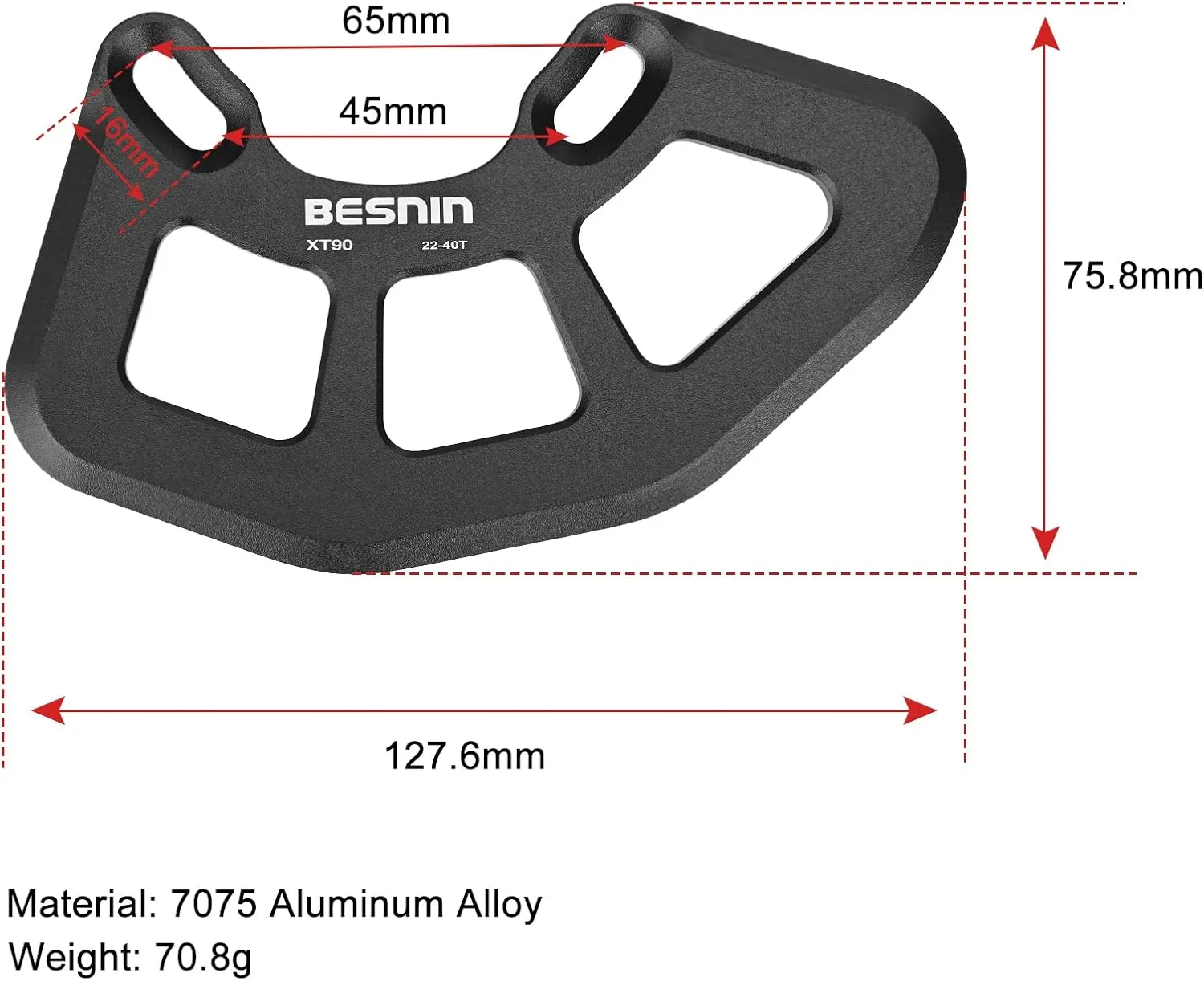 BESNIN Bash Guard for 22T to 40T Chainrings,Bicycle Chain Guard for ISCG05 Bash Guard Suitable Downhill Bicycle