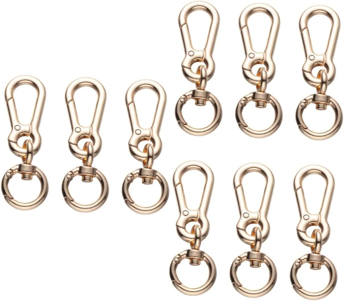 BESPORTBLE 3sets Adjustable Buckle Straps Chain Rusted Buckles for Shoulder Bag Luggage DIY Accessories Traction Rope Hooks Metal Bag Straps 3pcs*3