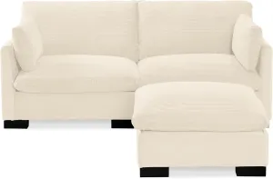 Best Choice Products 82in Modular Pillowtop Loveseat Sofa, Deep Seat Sectional Couch w/Ottoman & Storage, Comfy, Washable, Real Wood Frame and Legs – Ivory