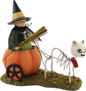 Bethany Lowe 'Skelly's Pumpkin Carriage Ride' Halloween Figurine