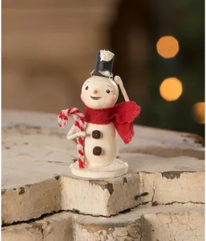 Bethany Lowe Snowman with Candy Canes 3.25" ML3097