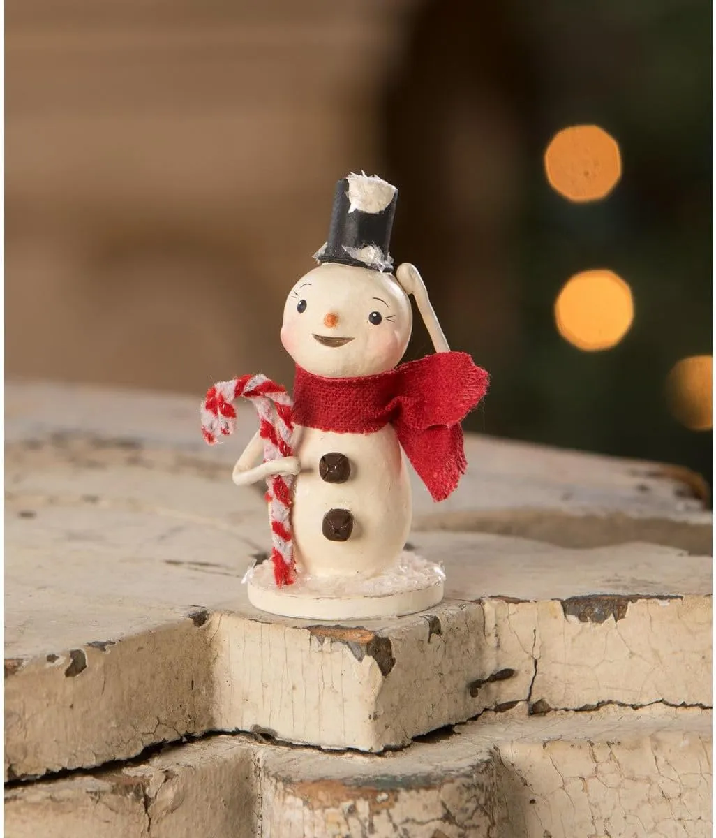 Bethany Lowe Snowman with Candy Canes 3.25" ML3097