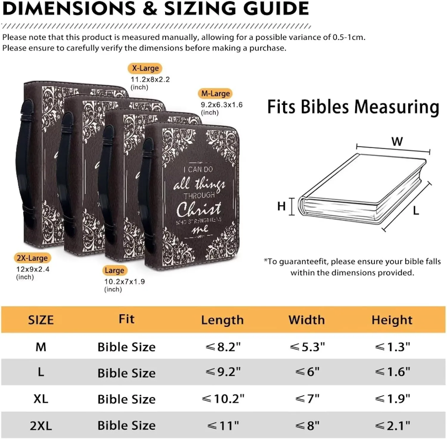 Bible Cover Men and Women Lightweight Bible Bags Carrying Book Case Bible Protective Cover Bible Study Bags