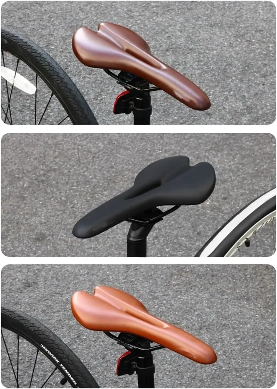 Bicycle Saddle Hollow Cycling Fit for Seat Fit for Men Women Soft PU Leather Comfortable Shock Absorbing Road Bike Cushion