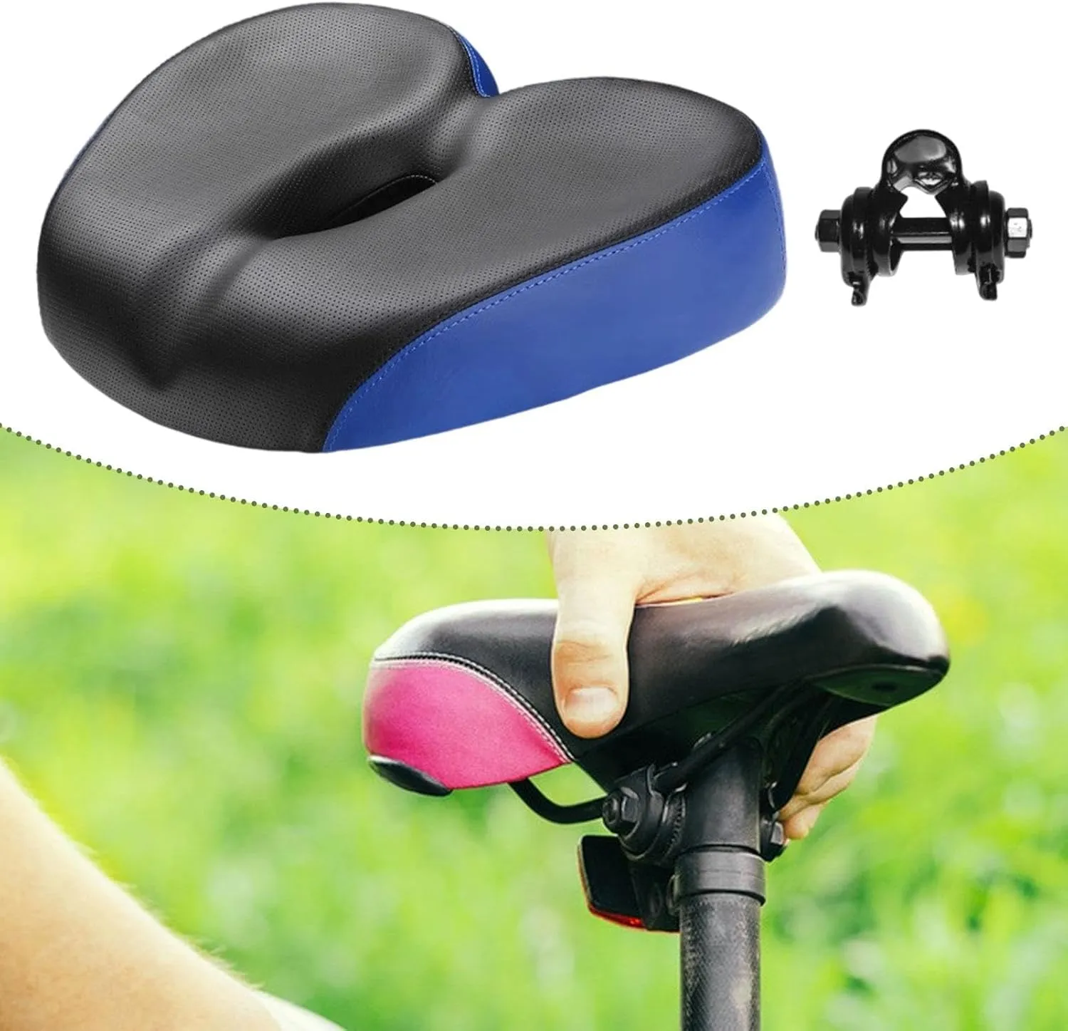 Bicycle Saddle Shock Absorbing 21 Cmx27 Cmx6 cm Sleek Comfortable Mountain Bike Cycling Accessory Bike Seat Soft Cushion Pad