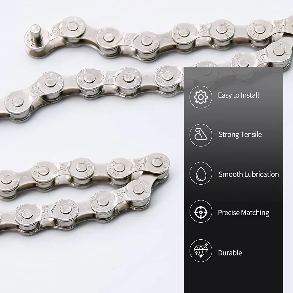 Bike Chain Kit, Single/6/7/8/9/10/11/12 Speed Multi-Function Bike Mechanic Repair Kit, Chain Breaker and Bike Link Plier with Hook and 6 Pairs Bicycle Buckle, Reusable (6/7/8 Speed Bike Chain Kit)