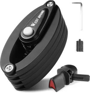 Bike Locks Heavy Duty Anti Theft Bicycle Lock Folding 4-Digit Level 6, Security Chain FoldyLock with Bracket, 2.8 FT Strong Foldable Lock