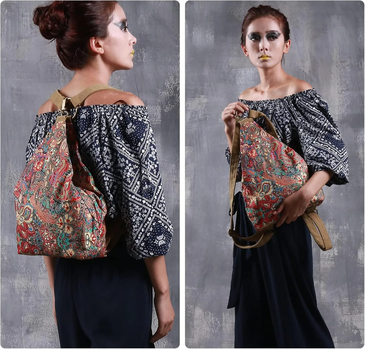 Black Butterfly Premium Backpack for Women, Bohemia Style Fashion Casual Daypack Backpack, Small Backpack Purse (01-yellow)