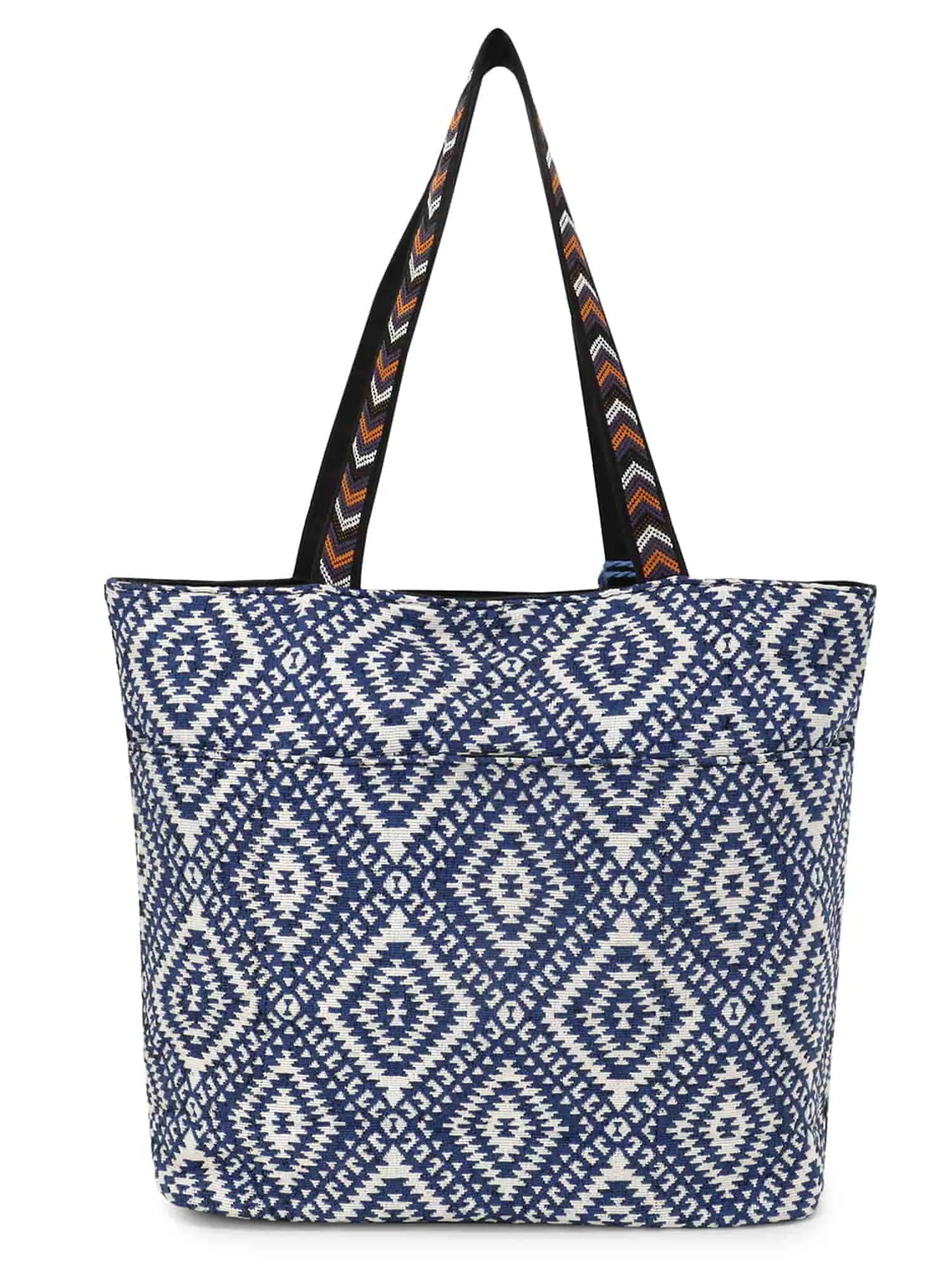 Boho Cotton Canvas Abstract Embellished Tote Bag
