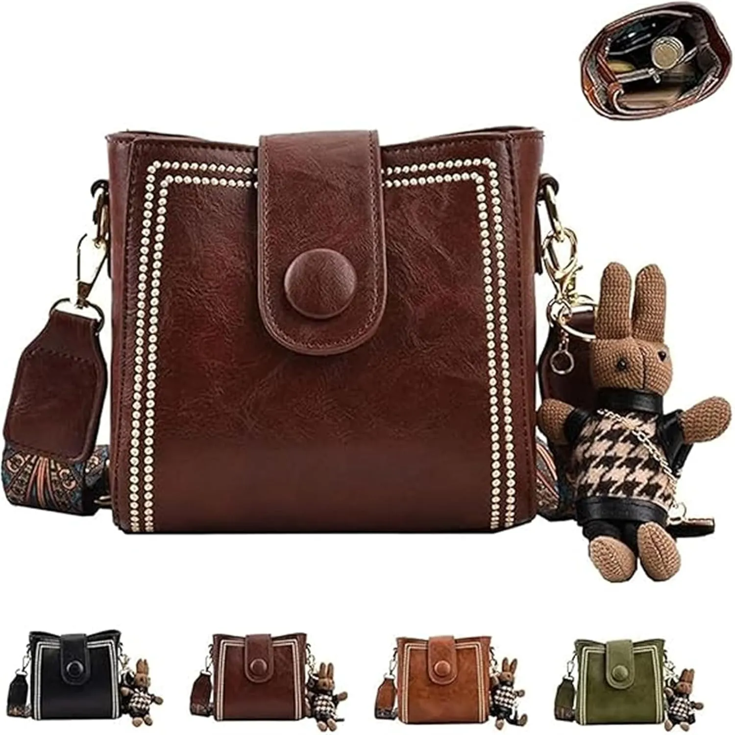 Bootara Bucket Bag, Vintage Fashion Bag, Crossbody Bags Adjustable Wider Shoulder Strap, Spacious Travel Tote