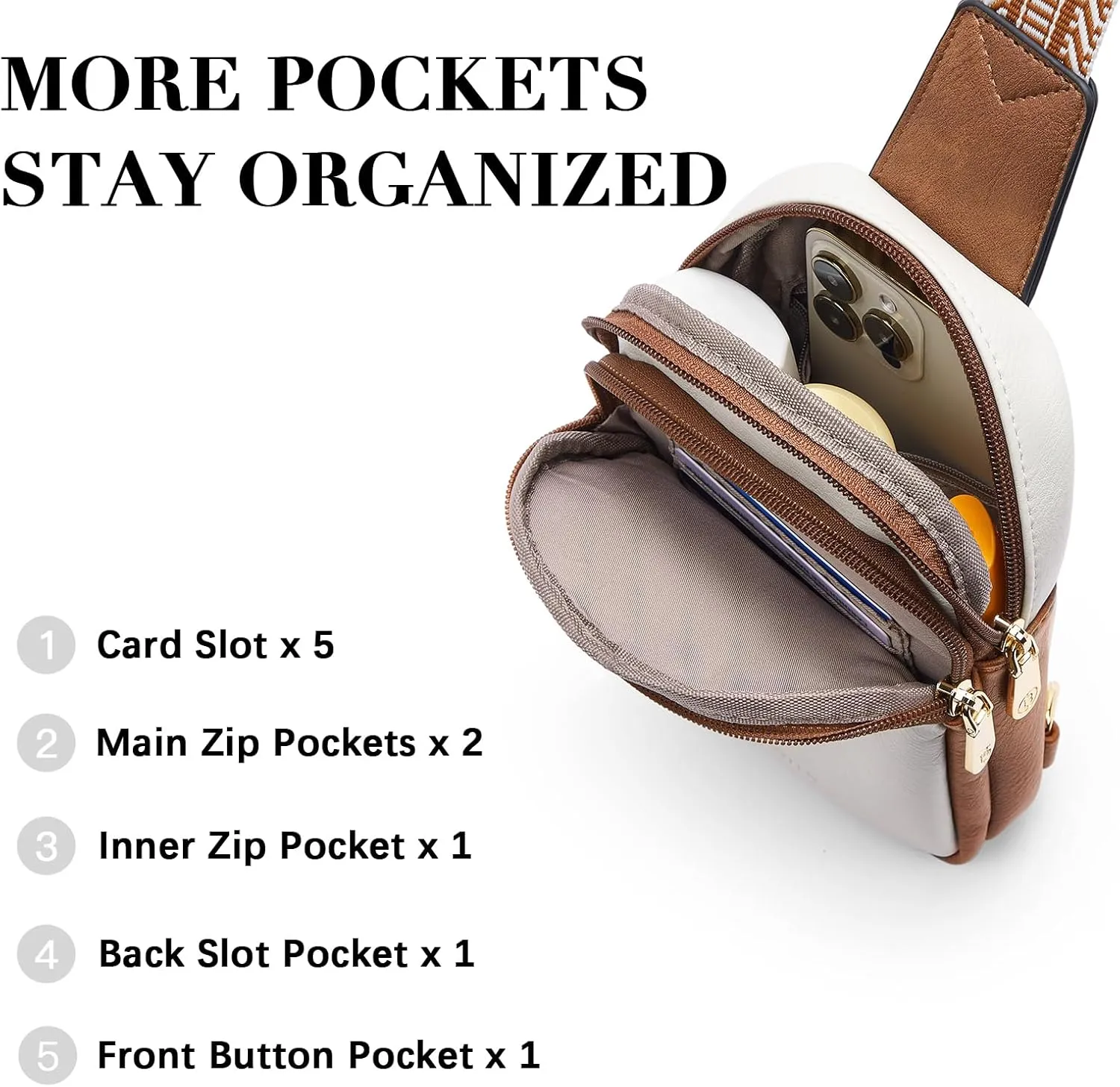 BOSTANTEN Small Sling Bag Crossbody Bags for Women Trendy Crossbody Purse Leather Chest Bag