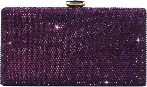 Boutique De FGG Crystal Evening Bags for Women Formal Party Box Clutch Wedding Rhinestone Handbags Bridal Clutch Purse,Mini