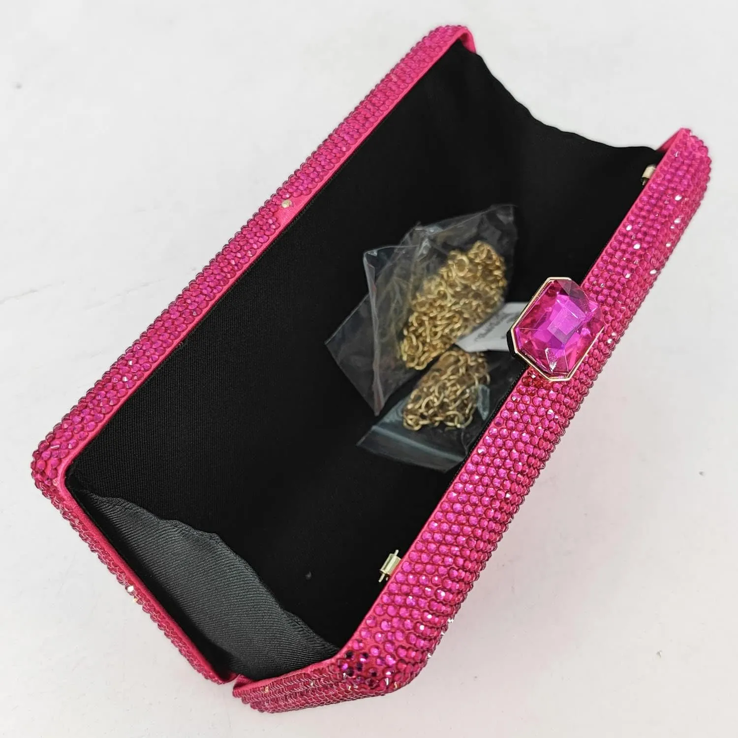 Boutique De FGG Crystal Evening Bags for Women Formal Party Box Clutch Wedding Rhinestone Handbags Bridal Clutch Purse,Mini