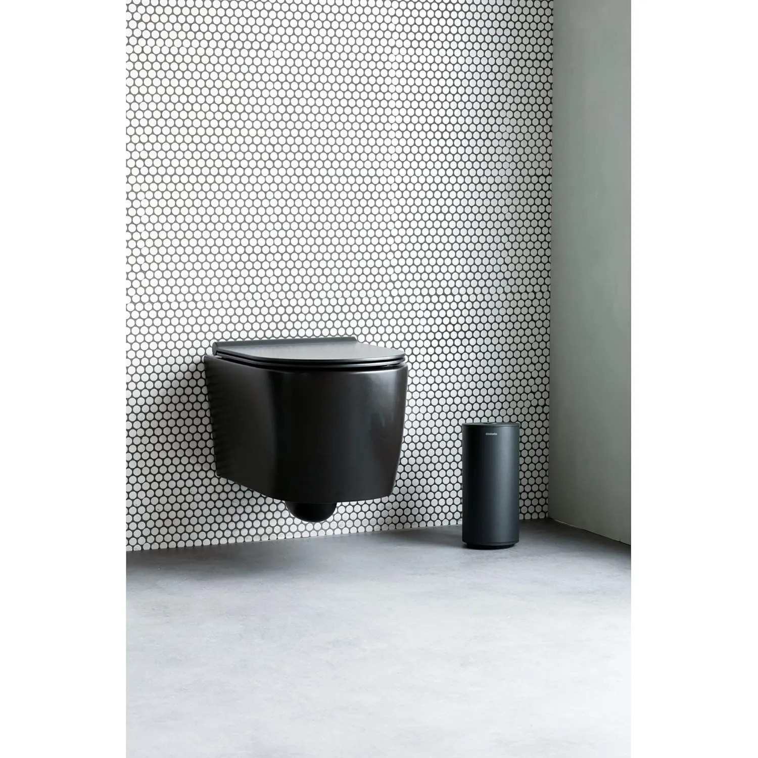 Brabantia Mindset Toilet Roll Dispenser (Mineral Infinite Gray) Anti-Rust, Discreet Bathroom Tissue Holder, 2 Spare Rolls (Ø 5.37") Wall-Mountable Tidy Storage