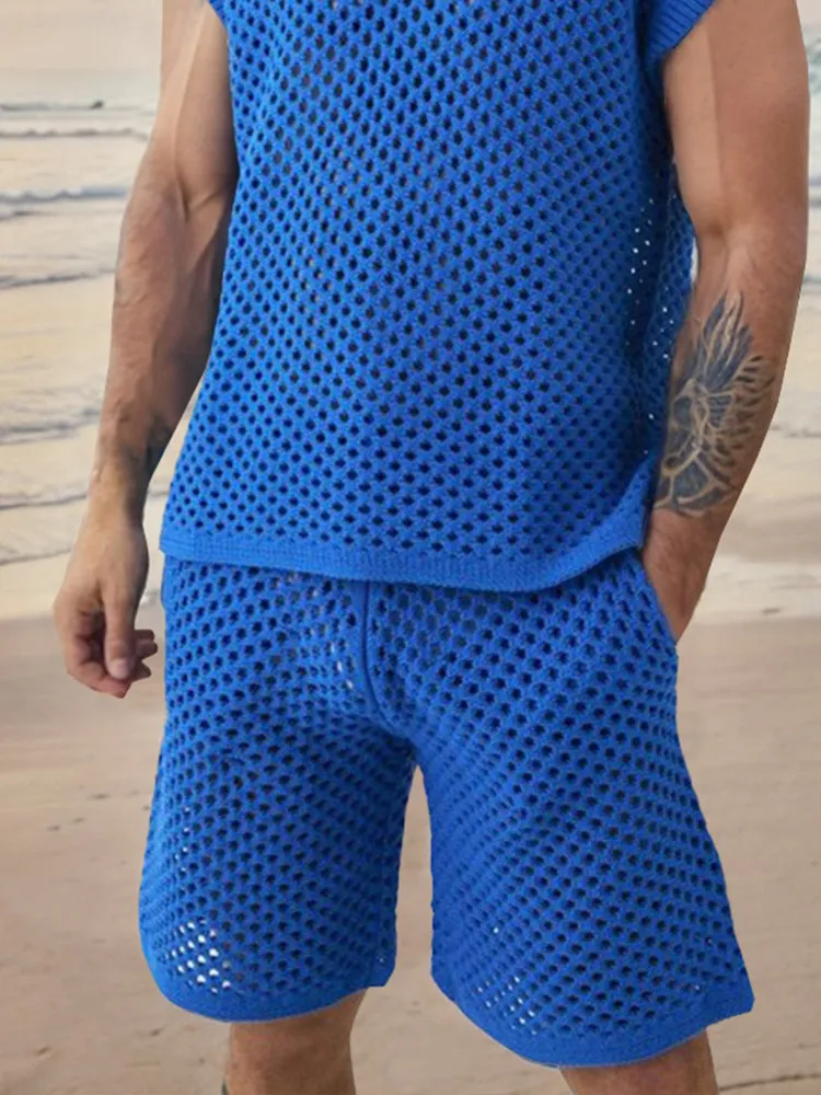 Breathable Mesh Knit Casual Set